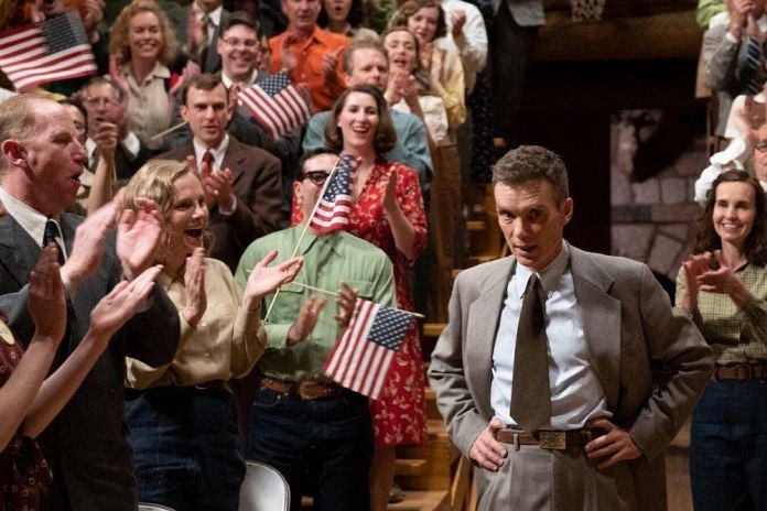 A Cheering Crowd Is Flying The Wrong American Flag In 'Oppenheimer'